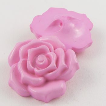 24mm Pink Rose Shank Sewing Button