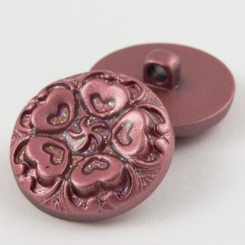 23mm Pink Glittery Decorative Shank Sewing Button