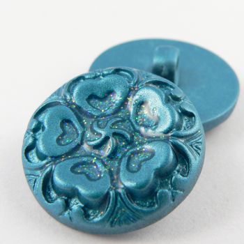 23mm Blue Glittery Decorative Shank Sewing Button