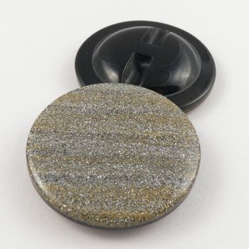 37mm Gold & Silver Glittery Shank Coat Button