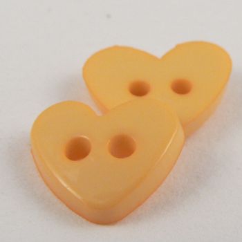 7mm Heart 2 Hole Yellow Button