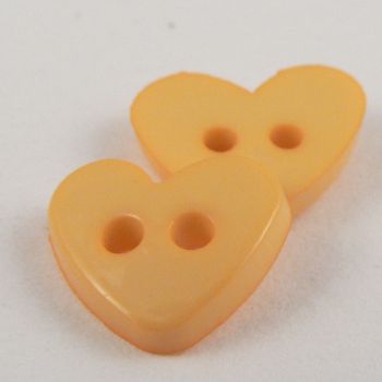 7mm Heart 2 Hole Yellow Button