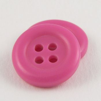 15mm 4 Hole Rimmed Rose Pink Sewing Button