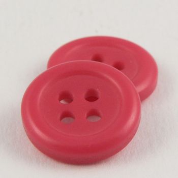 15mm 4 Hole Rimmed Dark Pink Sewing Button
