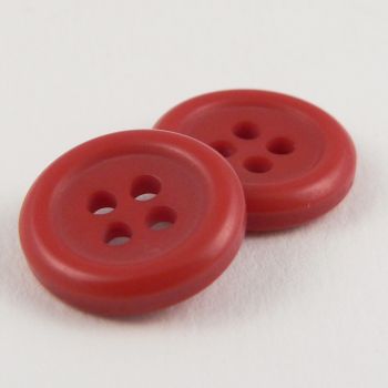 15mm Brick Red 4 Hole Rimmed Sewing Button