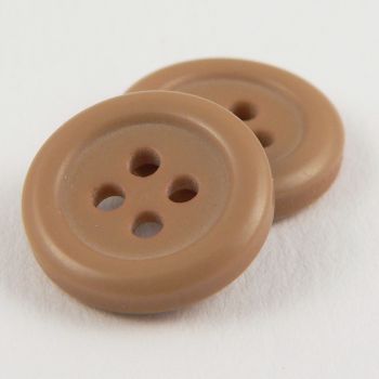 15mm Toffee 4 Hole Rimmed  Sewing Button