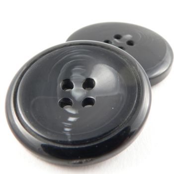 34mm Black Swirl Contemporary 4 Hole Coat Button