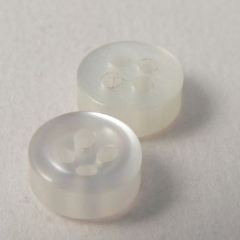 8mm  Clear Chunky Shirt 4 Hole Button