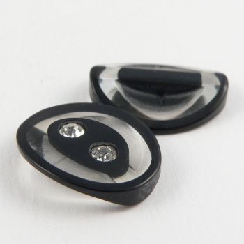 37mm Oval Diamante Designer Shank Button