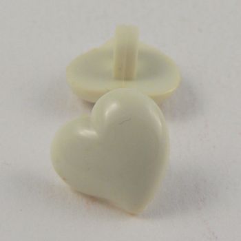12mm Domed Cream Heart Shank Button