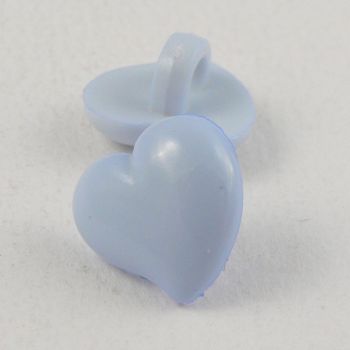 14mm Domed Pale Blue Heart Shank Button