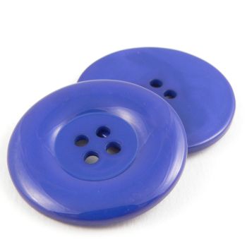 38mm Chunky Solid Blue 4 Hole Sewing Button