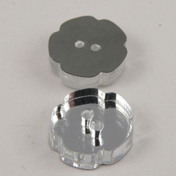 19mm Flower Clear Mirror 2 Hole Button