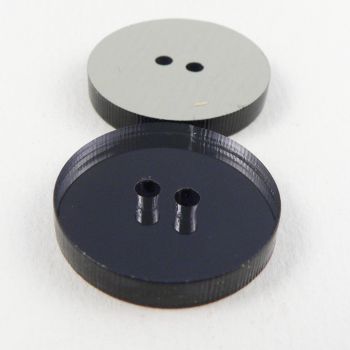 15mm Round Black Mirror2 Hole  Button