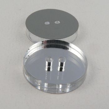 25mm Round Clear Mirror 2 Hole  Button