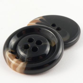 34mm Round Horn Effect 4 Hole Coat Button