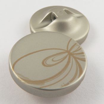 25mm Pale Gold Contemporary Print Shank Coat Button