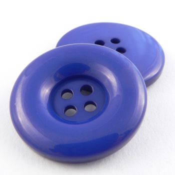 34mm Chunky Solid Blue 4 Hole Coat Button