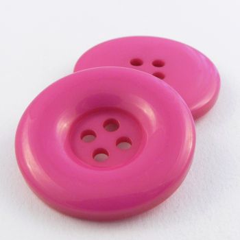 34mm Chunky Solid Cerise Pink 4 Hole Coat Button