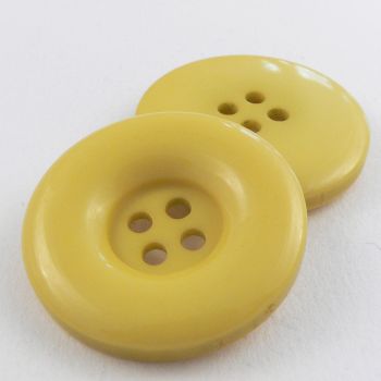 34mm Chunky Solid Yellow 4 Hole Coat Button