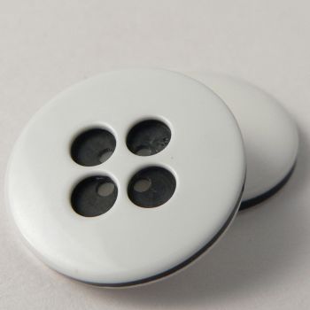 22mm White/Black 4 Hole Sewing Button
