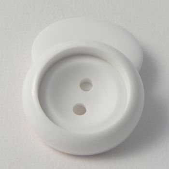 23mm Round Deeply Sunken White 2 Hole Sewing Button