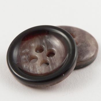 23mm Brown Shiny Marble Effect  4 Hole Coat Button