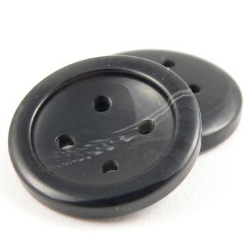 15mm Black Horn Effect Polyester 4 Hole Suit Button