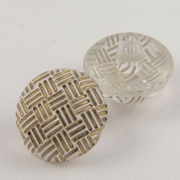 11mm Criss-Cross Gold Domed Shank Sewing Button