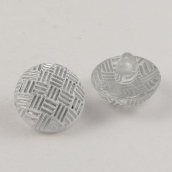 11mm Criss-Cross Silver Domed Shank Sewing Button