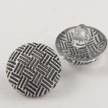 13mm Criss-Cross Black Domed Shank Sewing Button
