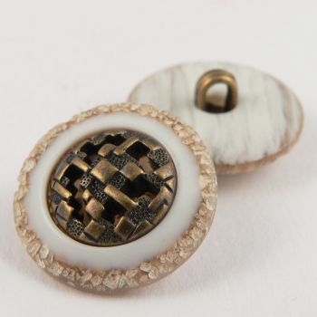 21mm Stone Effect/Brass Contemporary Shank Sewing/Suit Button