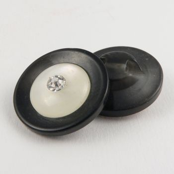 18mm MOP Contemporary Shank Suit Button With Diamante