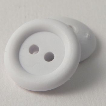 19mm White Rubber Rugby Shirt 2 Hole Button