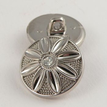15mm Ornate Silver/Diamante Suit Button