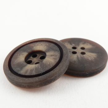30mm Brown Rubbery 4 Hole Coat  Button