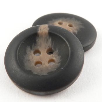 31mm Brown Horn Effect Matt 4 Hole Coat Button