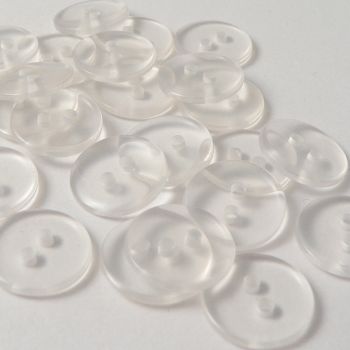 15mm x 25 Clear Backing Plastic 2 Hole Button Pack