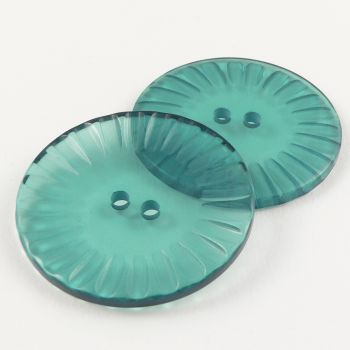 20mm Glass Effect Green Acrylic 2 Hole Sewing Button