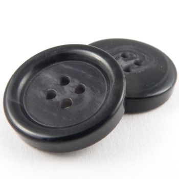 15mm Black Horn Effect Suit 4 Hole Button