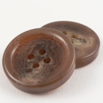 25mm Brown Horn Effect Suit 4 Hole Button