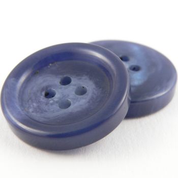 25mm Blue Horn Effect Suit 4 Hole Button