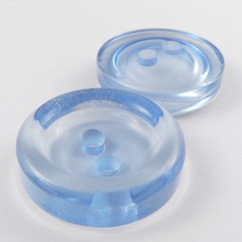 23mm Chunky Blue Clear 2 Hole Sewing Button