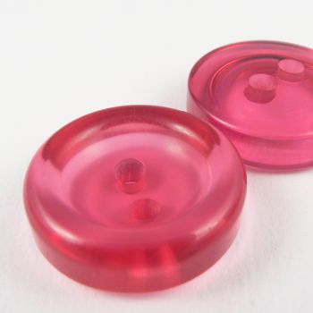 28mm Chunky Pink Clear 2 Hole Coat Button