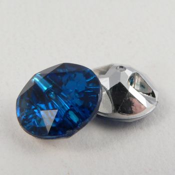 12mm Montana Blue Faceted Shank Button