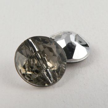 12mm Smoke Grey Faceted Shank Button