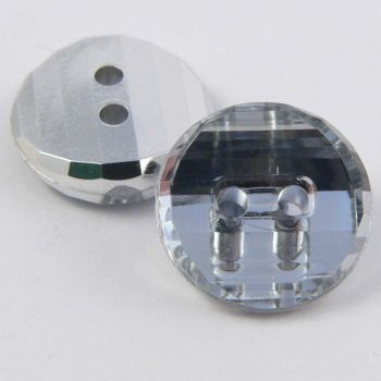 14mm Clear Abstract Round 2 Hole Button