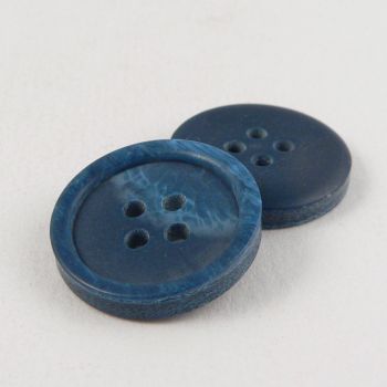 15mm Blue Horn Effect Suit Style 4-Hole Button