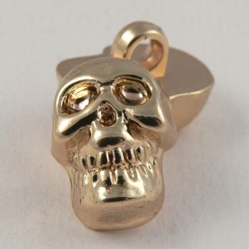 12mm Gold Skull Shank Button