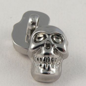 18mm Silver Skull Shank Button